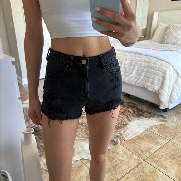 Pacsun Black Ripped Denim Shorts - Picture 6 of 7
